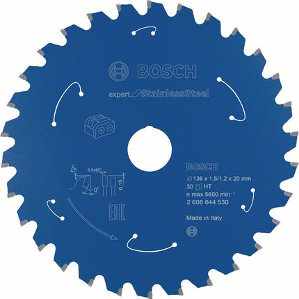 Bosch Kreissägeblatt Expert for Stainless Steel 136 x 1,5 x 20 / 15,875 mm 30 Zähne ( 2608644530 ) - Toolbrothers
