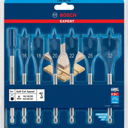 Juego de fresas planas Bosch EXPERT SelfCut Speed 16 - 32 mm 7 pzs. ( 2608900334 ) para madera - sucesor de 2608587009