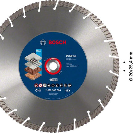 Bosch Expert MultiMaterial Diamant Trennscheibe 350 x 3,3 x 25,40 mm ( 2608900666 ) Diamond Technology für Tischsägen / Benzinsägen