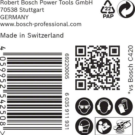 Papel de lija Bosch EXPERT C470 125 mm 8 agujeros G 120 50 piezas (2608900912) para lijadoras excéntricas