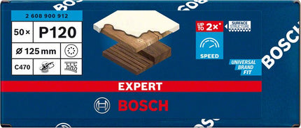 Papel de lija Bosch EXPERT C470 125 mm 8 agujeros G 120 50 piezas (2608900912) para lijadoras excéntricas