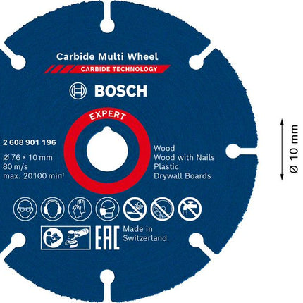 Bosch EXPERT Carbide Multi Wheel Trennscheibe 76 x 10 mm 1 Stk. ( 2608901196 ) Carbide Technology