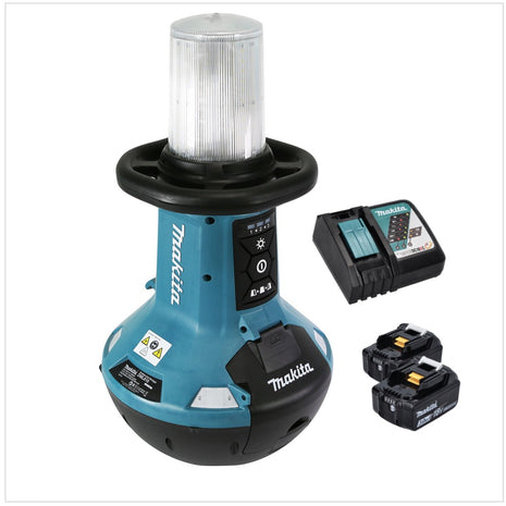 Makita DML 810 RF luz de área LED con batería 18 / 36 V (2 x 18 V) 5500 lm IP54 + 2x baterías 3,0 Ah + cargador