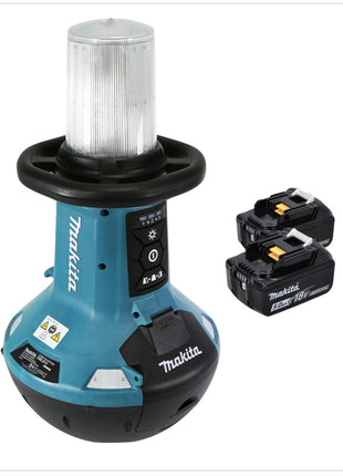 Makita DML 810 T Akku LED Flächenlicht 18 / 36 V ( 2 x 18 V ) 5500 lm IP54 + 2x Akku 5,0 Ah - ohne Ladegerät