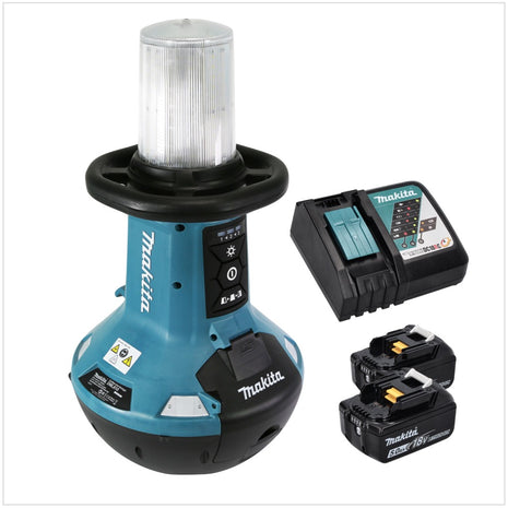 Makita DML 810 RT Akumulatorowy naświetlacz LED 18 / 36 V ( 2 x 18 V ) 5500 lm IP54 + 2x akumulator 5,0 Ah + ładowarka