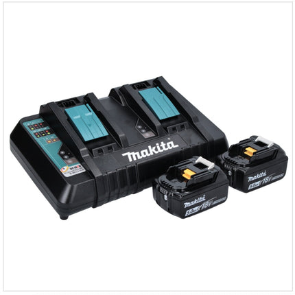 Makita DML 810 PT Akumulatorowy naświetlacz LED 18 / 36 V ( 2 x 18 V ) 5500 lm IP54 + 2x akumulator 5,0 Ah + podwójna ładowarka