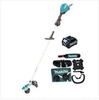 Makita UR 003 GD101 Akku Freischneider 40 V Brushless IPX4 + Akku 2,5 Ah + Schultergurt + Messerkopf + Fadenkopf + Schlagmesser + Tasche - ohne Ladegerät