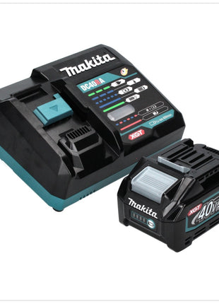 Desbrozadora de batería Makita UR 003 GM101 40 V sin escobillas IPX4 + batería 4,0 Ah + cargador + correa para el hombro + cabezal de cuchillo + cabezal de hilo + cuchillo mosca + bolsa