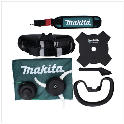 Makita UR 003 GM101 Akku Freischneider 40 V Brushless IPX4 + Akku 4,0 Ah + Ladegerät + Schultergurt + Messerkopf + Fadenkopf + Schlagmesser + Tasche