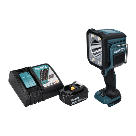 Makita DML 812 RF1 Torcia portatile ricaricabile a LED 18 V 1250 lm + 1x batteria ricaricabile 3,0 Ah + caricatore