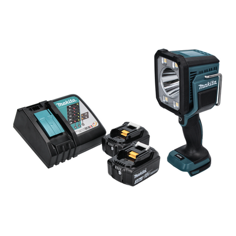 Makita DML 812 RF Akku LED Handstrahler Taschen Lampe 18 V 1250 lm + 2x Akku 3,0 Ah + Ladegerät