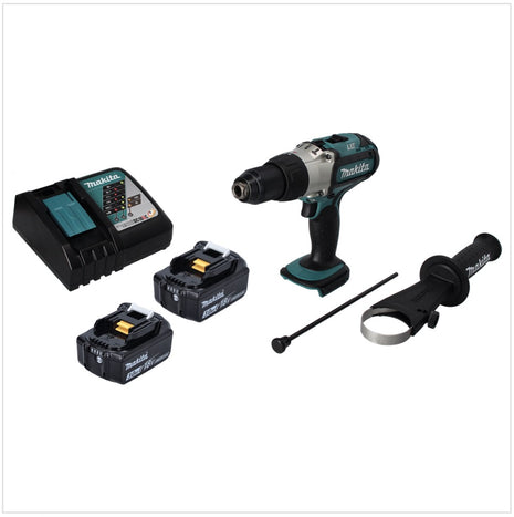 Taladro percutor inalámbrico Makita DHP 451 RF 18 V 80 Nm + 2x baterías 3,0 Ah + cargador