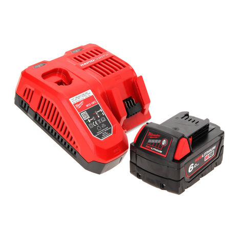 Milwaukee M18 NRG-601 Set de démarrage : 1x Batterie 6,0 Ah / 6000 mAh 18V  + Chargeur (4932451079) (932451244)