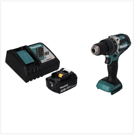 Makita DHP 484 RF1 akumulatorowa wiertarko-wkrętarka udarowa 18 V 54 Nm bezszczotkowa + 1x akumulator 3,0 Ah + ładowarka