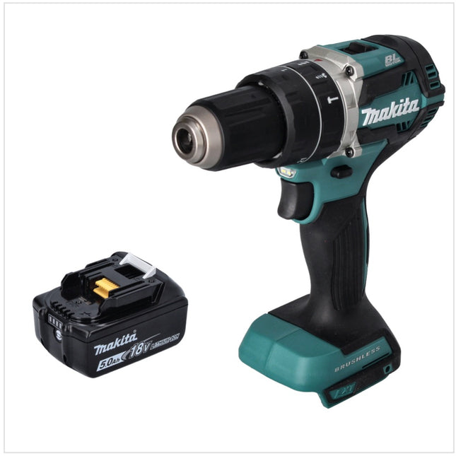 Makita DHP 484 T1 Akku Schlagbohrschrauber 18 V 54 Nm Brushless + 1x Akku 5,0 Ah - ohne Ladegerät