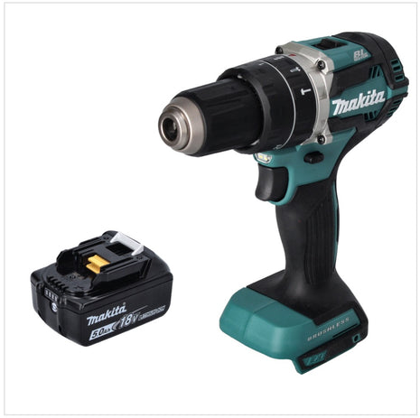 Taladro percutor inalámbrico Makita DHP 484 T1 18 V 54 Nm sin escobillas + 1x batería 5,0 Ah - sin cargador