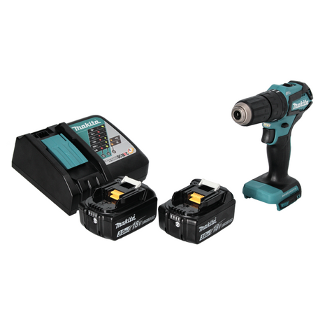 Makita DHP 483 RF Perceuse-visseuse à percussion sans fil 18 V 40 Nm Brushless + 2x Batteries 3,0 Ah + Chargeur