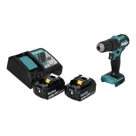 Taladro percutor inalámbrico Makita DHP 483 RM 18 V 40 Nm sin escobillas + 2 baterías 4,0 Ah + cargador