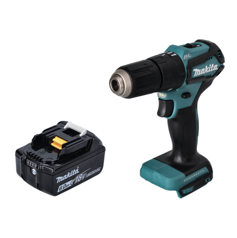 Makita DHP 483 G1 cordless impact drill 18 V 40 Nm brushless + 1x rechargeable battery 6.0 Ah - without charger