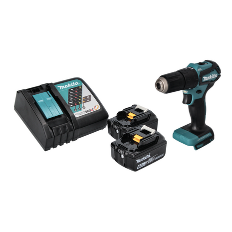 Taladro percutor inalámbrico Makita DHP 483 RG 18 V 40 Nm sin escobillas + 2 baterías 6,0 Ah + cargador