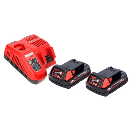 Llave de impacto inalámbrica Milwaukee M18 FID2-202FC TX 18 V 1/4" 226 Nm + 2x baterías 2.0 Ah + cargador + metro plegable + estuche TX