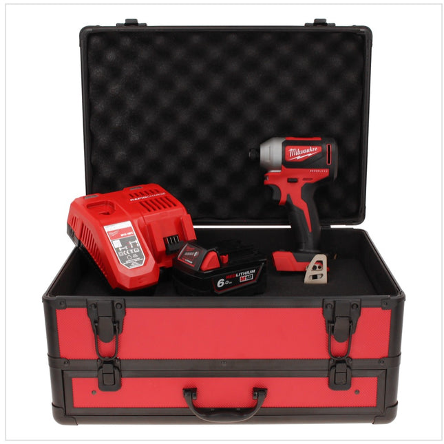 Milwaukee M18 BLID2-601FC TX Visseuse à percussion sans fil 180 Nm 1/4" 18V Brushless + 1x Batterie 6,0 Ah + Chargeur + Coffret TX