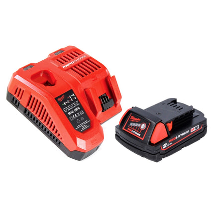 Milwaukee M18 FPD2-201FC TX Percussion Drill 135 Nm 18V Brushless + 1x Battery 2.0 Ah + Charger + Folding Ruler + TX Case