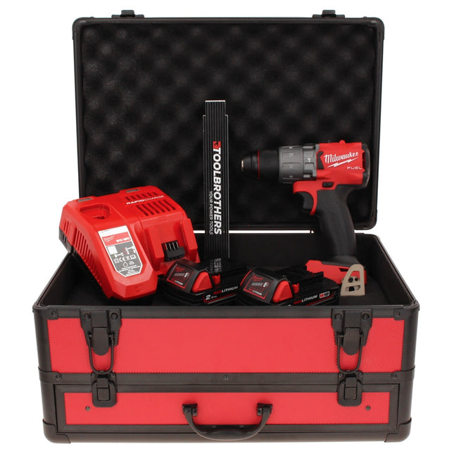 Milwaukee M18 FPD2-202FC TX Perceuse-visseuse à percussion sans fil 135 Nm 18V Brushless + 2x Batteries 2,0 Ah + Chargeur + Mètre pliant + Coffret TX