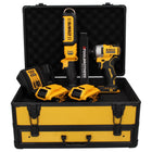 Llave de impacto a batería DeWalt DCF 809 P2 TX 18 V sin escobillas + lámpara a batería DCL 050 18 V + 2x batería 5,0 Ah + cargador + metro plegable + estuche TX