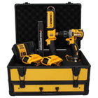 Taladro atornillador inalámbrico DeWalt DCD 791 P2 TX 18 V 70 Nm sin escobillas + lámpara de batería DCL 050 18 V + 2 baterías 5,0 Ah + cargador + metro plegable + maletín TX