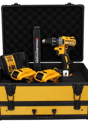 Taladro atornillador inalámbrico DeWalt DCD 791 P2 TX 18 V 70 Nm sin escobillas + 2x baterías 5,0 Ah + cargador + metro plegable + maletín TX