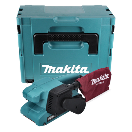 Lijadora de banda eléctrica Makita 9910 J 650 W 76 mm + Makpac