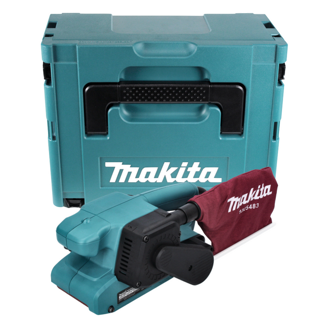 Lijadora de banda eléctrica Makita 9910 J 650 W 76 mm + Makpac