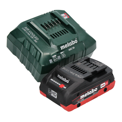 Metabo SB 18 LTX BL I Cordless Hammer Drill 130 Nm 18 V Brushless + 1x Battery 4.0 Ah + Charger + MetaBOX Case + Bit Set 32 pcs.