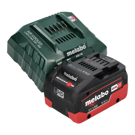 Metabo SB 18 LTX BL I Cordless Hammer Drill 130 Nm 18 V Brushless + 1x Battery 5.5 Ah + Charger + Bit Set 32 pcs.+ MetaBOX Case