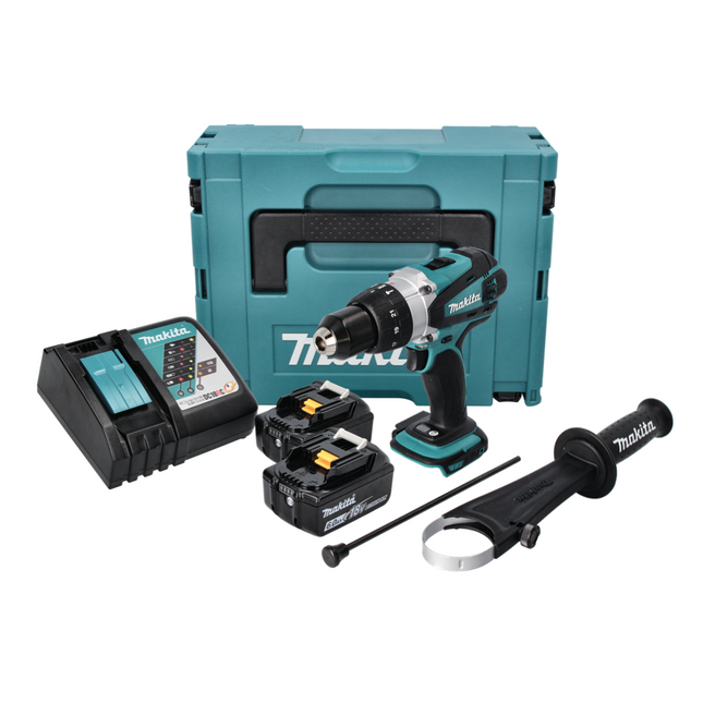 Taladro percutor inalámbrico Makita DHP 458 RGJ 18 V 91 Nm + 2x Baterías 6.0 Ah + Cargador + Makpac