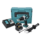 Makita DHP 458 RGJ Akku Schlagbohrschrauber 18 V 91 Nm + 2x Akku 6,0 Ah + Ladegerät + Makpac