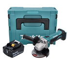 Makita DGA 452 G1J Amoladora angular sin cable 18 V 115 mm + 1x batería recargable 6,0 Ah + Makpac - sin cargador