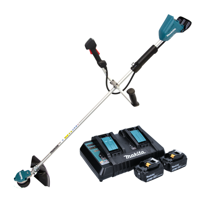 Makita DUR 368 APM Cordless brush cutter 36 V ( 2 x 18 V ) two-handle brushless + 2x battery 4.0 Ah + charger