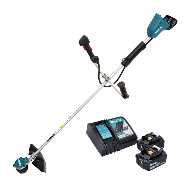 Makita DUR 368 ART cordless brush cutter 36 V ( 2 x 18 V ) two-handle brushless + 2x battery 5.0 Ah + charger