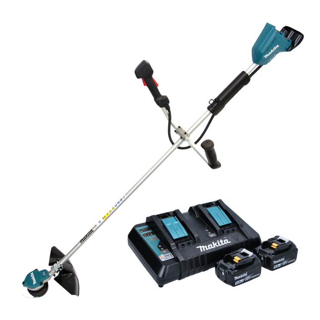 Makita DUR 368 APT Cordless brush cutter 36 V ( 2 x 18 V ) two-handle brushless + 2x battery 5.0 Ah + charger