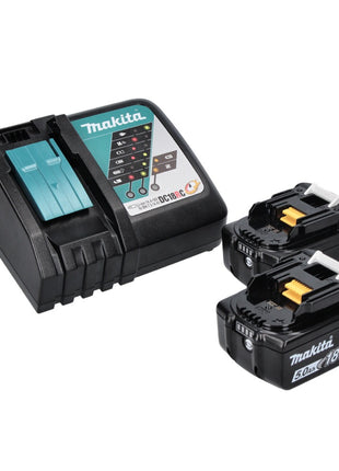 Meuleuse d'angle sur batterie Makita DGA 452 RT 18 V 115 mm + 2x batteries 5,0 Ah + chargeur