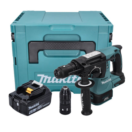 Makita DHR 243 G1J Martello perforatore a batteria 18 V 2,0 J SDS plus Brushless + 1x batteria 6,0 Ah + Makpac - senza caricabatteria