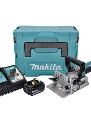 Makita DPJ 180 RF1J Akku Nutfräse 18 V 100 mm + 1x Akku 3,0 Ah + Ladegerät + Makpac - Toolbrothers