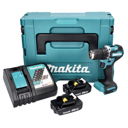 Taladro atornillador a batería Makita DDF 487 RAJ 18 V 40 Nm sin escobillas + 2x batería recargable 2,0 Ah + cargador + Makpac