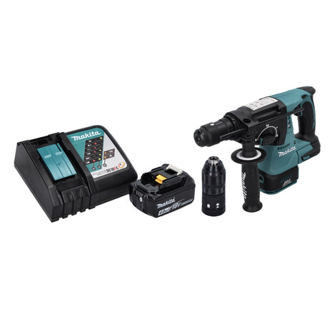 Taladro percutor a batería Makita DHR 243 RM1 18 V SDS plus sin escobillas + 1x batería 4,0 Ah + cargador