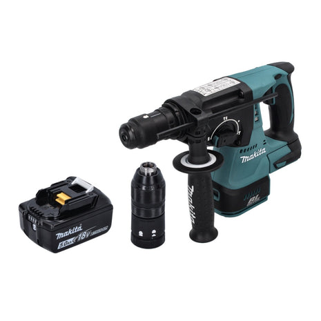 Makita DHR 243 T1 Marteau perforateur sans fil 18 V SDS plus Brushless + 1x batterie 5,0 Ah - sans chargeur