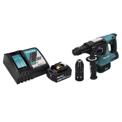 Trapano a percussione a batteria Makita DHR 243 RT1 18 V SDS plus Brushless + 1x batteria ricaricabile 5,0 Ah + caricabatterie