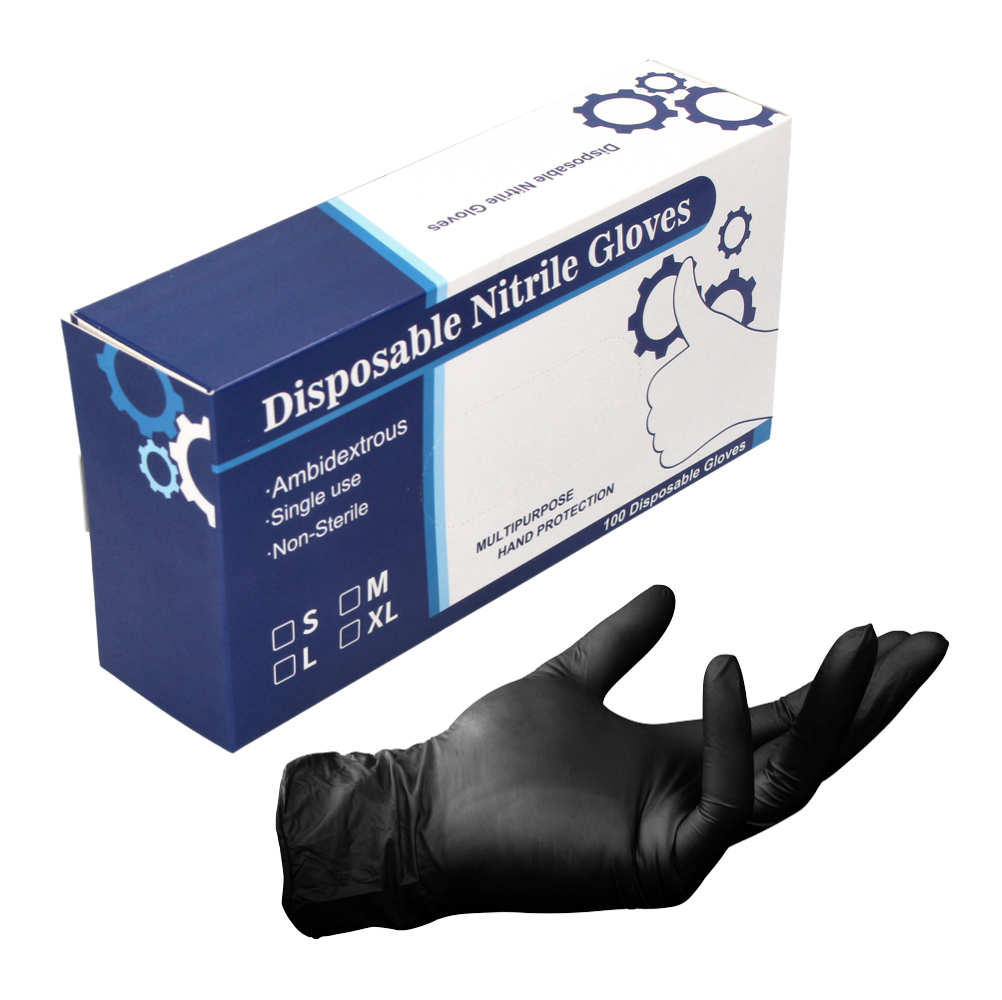 Nitril Einweg Handschuhe in Spenderbox Schwarz / Black 100 Stück Größe – Toolbrothers
