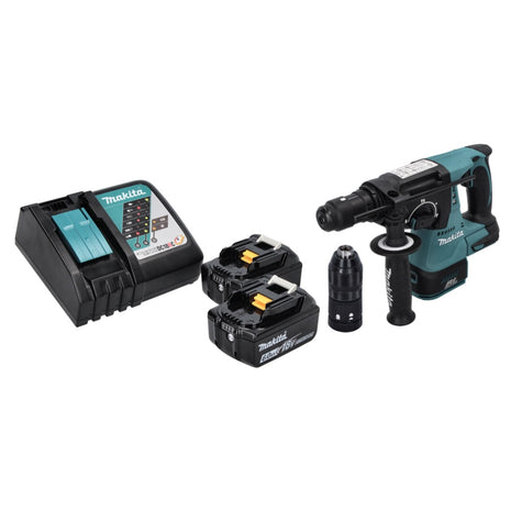 Trapano a percussione a batteria Makita DHR 243 RG 18 V SDS plus Brushless + 2x batteria ricaricabile 6,0 Ah + caricabatterie